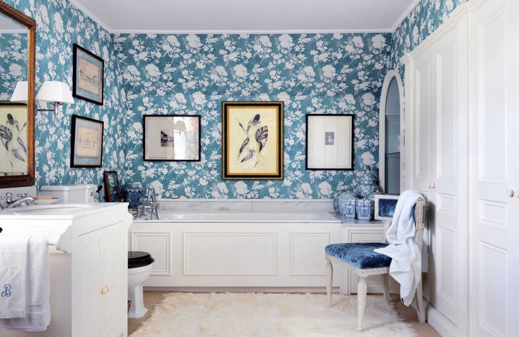 personalize your bathroom with a wallpaper accent